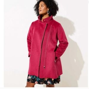 LOFT Women's Fuchsia Pea Coat